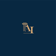 with monogram and pillar concept of elegant attorney design AI classy law logo letter