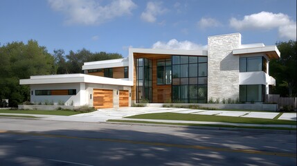 Obraz premium Modern residential home with a contemporary design.