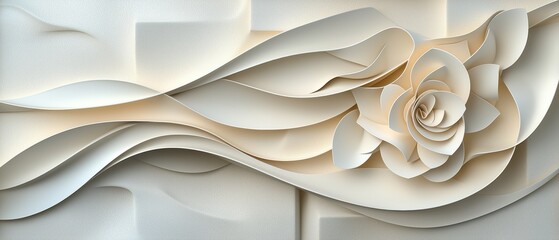 Stunning White Rose Blooming Against a Pure White Background: A Symbol of Serenity and Elegance