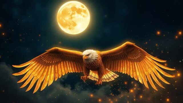 eagle flying in the night sky