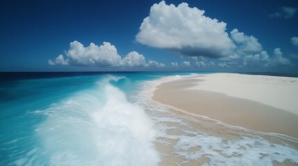 Idyllic tropical beach paradise with pristine white sand and turquoise water