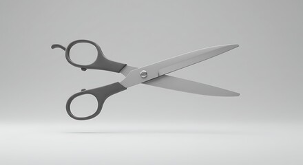 Close-Up of Gray Metal Scissors on Minimalist Neutral Background variation 4