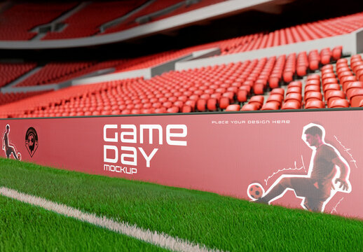 Soccer Stadium Advertising Banner Mockup