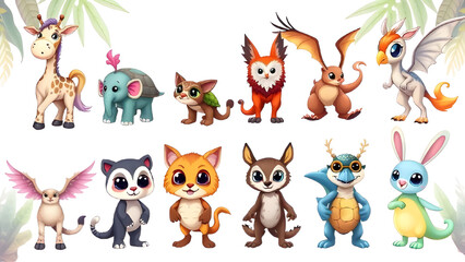 Fototapeta premium set of funny animals