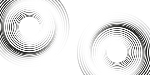 Abstract white glowing geometric lines on gray background. Modern shiny blue circle lines pattern. Futuristic technology concept. Suit for cover, poster