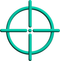 The target is a circular gun target with a green dot in 3D format