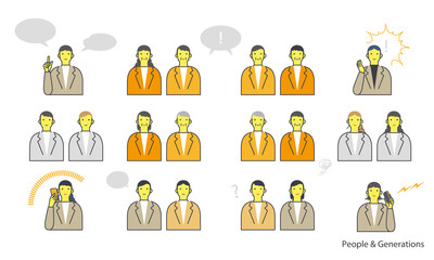 年代別 家族構成や図解で使えるシンプル人間