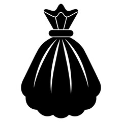 Black and White Filled Bag Icon