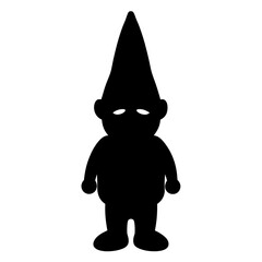 Fototapeta premium Silhouette of a Gnome with a Cone Hat