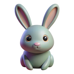 Obraz premium 3D Render: Cute Baby Bunny Rabbit - Perfect for Easter & Spring Designs 3D icon high quality resolution