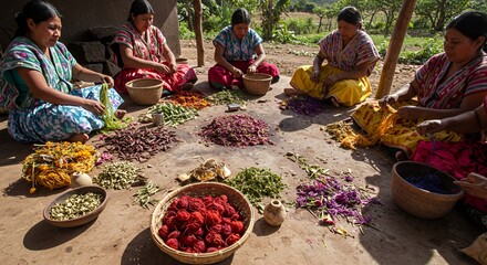 Mayan Women Dyeing Yarn with Natural Dyes in Guatemala