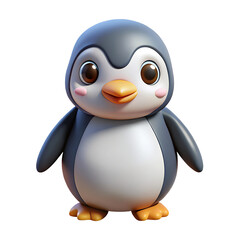 Obraz premium Cute Penguin Illustration: 3D Rendered Baby Penguin Graphic 3D icon high quality resolution