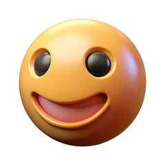 Fototapeta premium 3D Rendered Happy Smiley Face Emoji: Bright Yellow, Playful Expression, Digital Art 3D icon high quality resolution