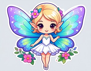Cute fairy with vibrant wings