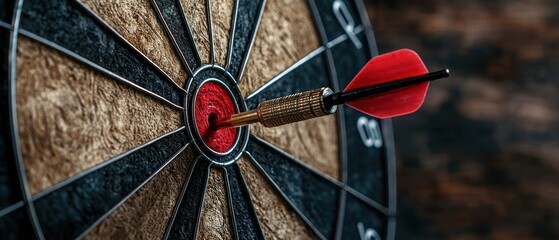 Captivating Image of a Dart Striking a Target in Soft Sunset Light with Perfect Rule of Thirds Composition