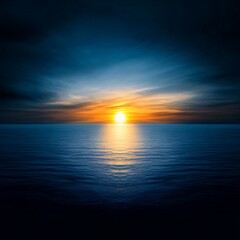 Stunning Sunset Over the Ocean in High Key Duotone Effect