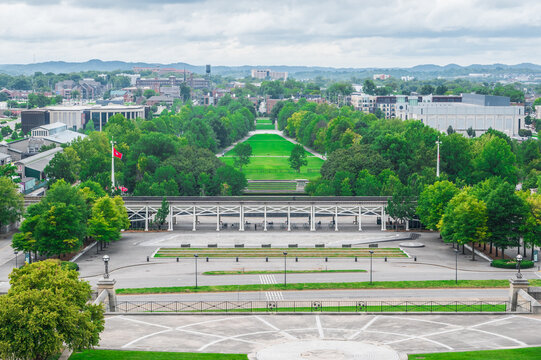 From the Capitol&rsquo;s crown, Tennessee unfolds below&mdash;granite maps, green lawns, and history written in stone, Nashville, Tennessee, United States of America