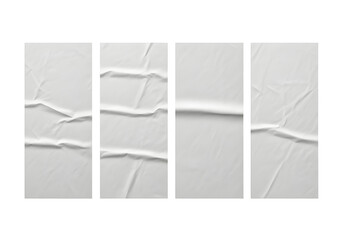 Wrinkled white paper sheets create a textured and minimalist background.