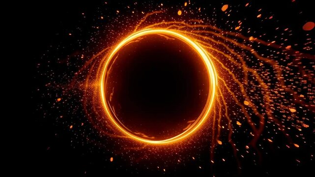 In the absolute void of deep space, a perfect circle of fire materializes. 