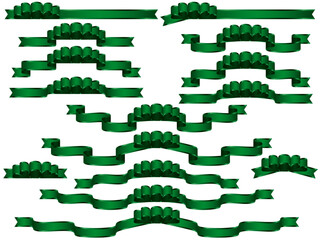 リボン、17緑、波縁