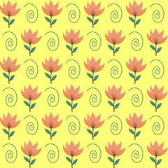 Floral pattern design studio digital art vibrant environment top view nature inspiration, seamless pattern