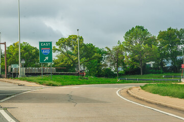 The freeway entrance corner is where focus meets flow, Nashville, Tennessee, United States of America