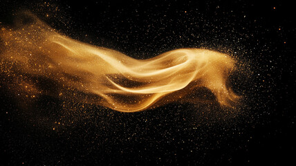 Shimmering Gold Dust and Glitter Bokeh Particles.
