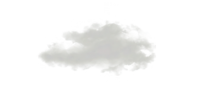 Fluffy white cumulus cloud with irregular edges isolated on transparent background