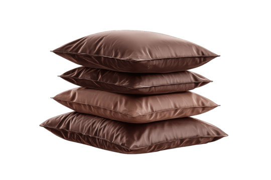 Stacked brown pillows