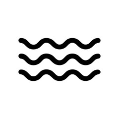 Simple Outline Wavy Line Water Graphic Shape Element Icon