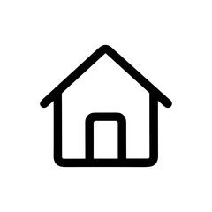 Simple Line Art Home Shape Icon, Doorway Symbol Illustration