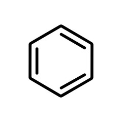Minimalist Outline Hexagon Benzene Ring Chemistry Science Structure Icon