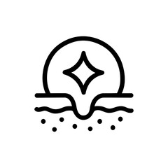 Simple Line Style Skin Treatment With Diamond and Serum Application Icon