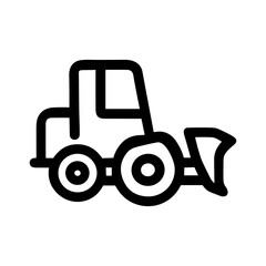 Line Art Isolated Bulldozer Machine Construction Equipment Transportation Icon