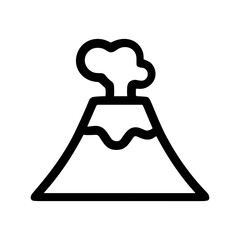 Line Art Simple Volcano Eruption Mountain Shape Graphic Element Icon