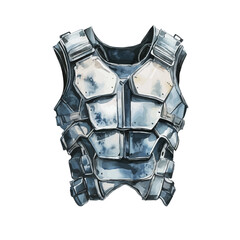 Body Protector, watercolor drawing vector, isolated on a white background.