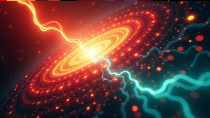 Obraz premium Quantum Flux: Energetic Odyssey