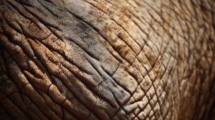 Close up view of rough elephant skin revealing intricate texture