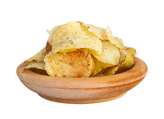 potato chips in a bowl isolated