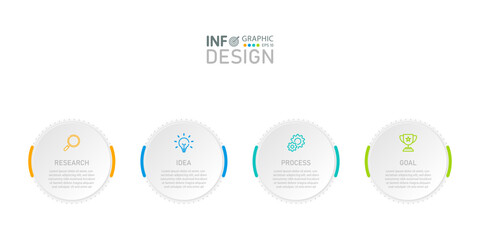 Infographic with icons, 4 steps, business concept of infographics, can be used for infographics, flow charts, presentations, websites, banners, print media.
