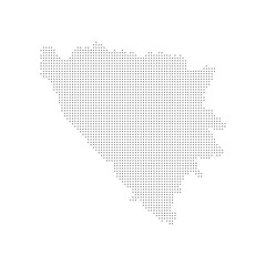 bosnia and herzegovina dotted halftone map vector illustration. bosnia geographic map on a white background for banner, website, infographic, education	
