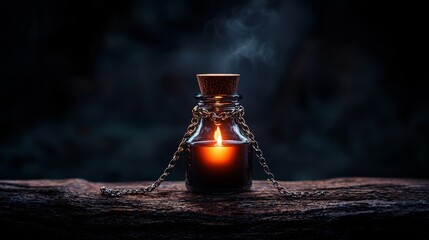 A cursed potion sealed with chains