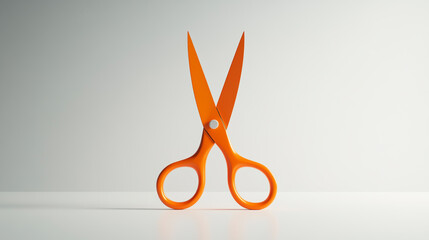3D vector illustration of a sleek scissor silhouette, modern scissor icon on a clean white background