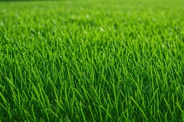 Fototapeta premium Natural green grass lawn with fresh spring growth creating perfect outdoor background texture