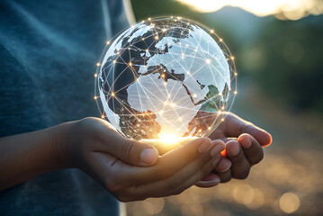 AI image creation technology. Man use AI software on a laptop to generate images, showcasing a futuristic user interface. screen with visual prompt. Image generated by artificial intelligence. photo,
