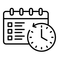 Obraz premium Daily routine icon with clock and calendar