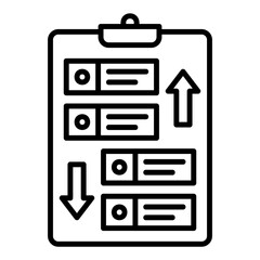 Icon for sorting a list of tasks or items by priority