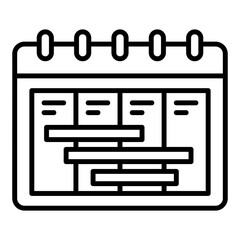 schedule icon with timeline in calendar