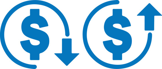 Obraz premium blue and white water drops dollar icon design tag