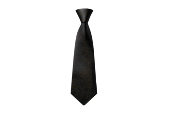 Dark, subtly patterned necktie with a classic, pointed end, shown against a black background; a digitally rendered image